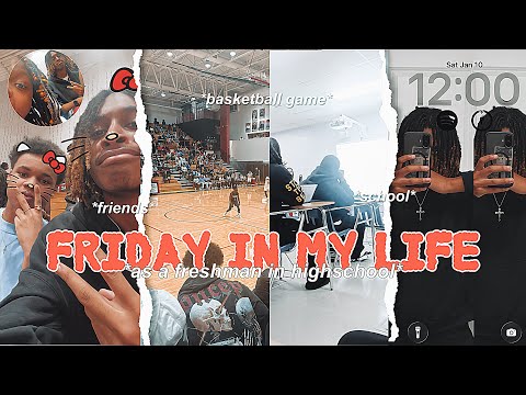 FRIDAY IN MY LIFE AS A FRESHMAN | school vlog, ootd, friends, wrestling match + basketball game