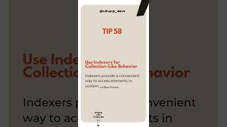 Tip 58 of 100: Use Indexers #csharp #dotnet #dotnetcore #dotnetcore   #coding #codinghacks