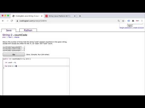 CodingBat countCode Quick & Easy Solution