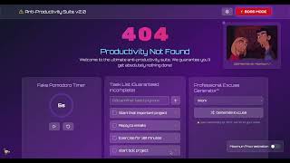 404: Productivity Not Found 🚫 | The Ultimate Anti-Productivity Dashboard