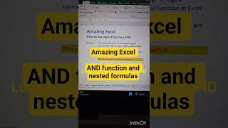 Amazing #excel : AND Function #excelformulas #excelfunction #exceltips #exceltutorial #exceltricks