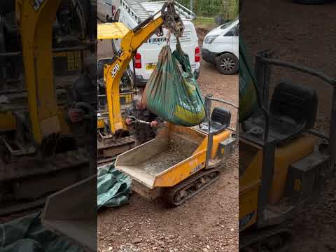 The only way to get tonne bags into the dumper.
