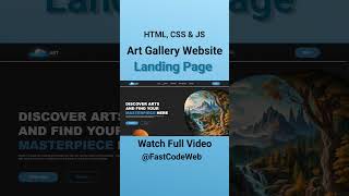 How to Create Art Gallery Website Using HTML and CSS | Fast Code