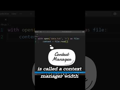 Context Managers ( With statment)Python Concept Shorts#2 #python #learnpython #codingchallenge