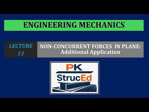 Engineering Mechanics | Lecture 13 | Non concurrent forces in plane | Moment & Force Applications