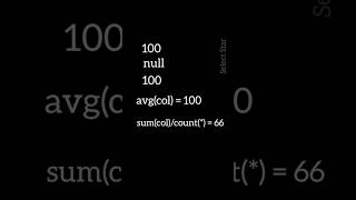 AVG vs SUM/COUNT  in SQL : SQL Tips and Tricks