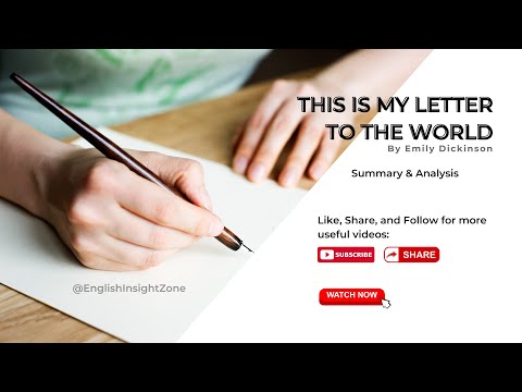 This Is My Letter to the World | Emily Dickinson | Urdu & Hindi Line by Line Summary and Explanation
