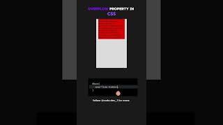 Overflow Property In CSS#html#css#coding#tipsandtricks#shorts