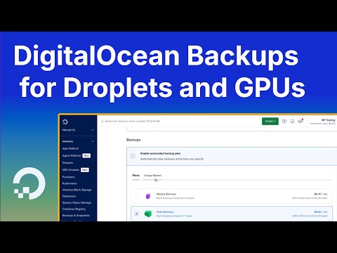 How to set up DigitalOcean Backups for Droplets and GPUs
