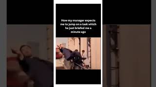 Me: Trying to understand the task.💀💨 Manager: JUMP! 🚀😂 #NoTimeToThink ✨Doctor Strange mode activated