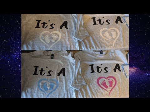 DIY Gender Reveal T-Shirts Using FashionFlex Light Sensitive HTV!  - Color Changing HTV