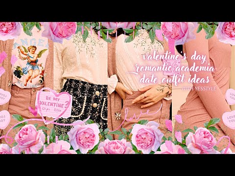 valentine's day soft romantic academia outfit ideas w/ @yesstyle  💘💕🌹💌💗 | #valentinesday #yesstyle