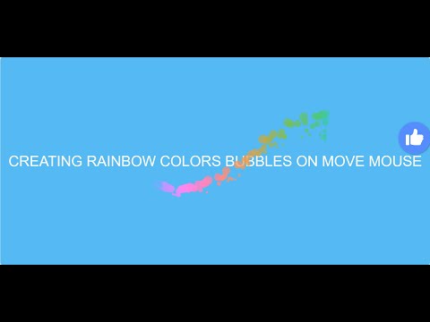 Creating rainbow colors bubbles on Mouse move in HTML,  CSS  and JS
