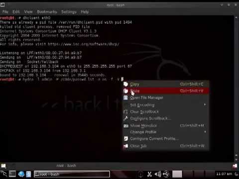 Cracking router login and password using Hydra
