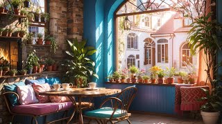 Barbieland Coffee Shop Ambience ☕️ - Relaxing Music, Cozy Crackling Fire, Gentle Rain