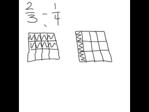 subtracting fractions using grids