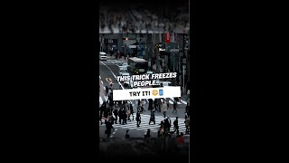 Shake Your Phone & People STOP Moving! 🤯 #OpticalIllusion #TechHack #VideoMagic