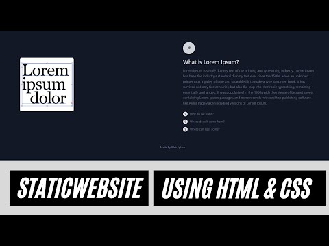 Static Minimal Website using HTML and CSS