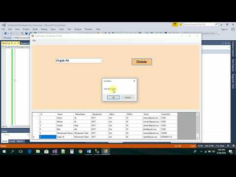 How to Delete Data in Database from Visual Studio C#? This is 3rd part of Student Profile