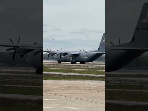 C-130 takeoff full throttle #airforce #marine