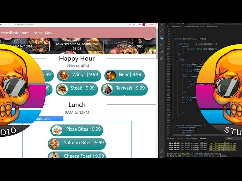 LOFI ART - React Restaurant Site - Styling Menu Page & Linking JSON Objects - Reactstrap - TimeLapse