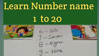 Learn 1 to 20 Number Name with Spelling for preschool kids ,toddler
