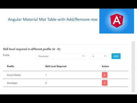 angular material MatTable with add/remove row example
