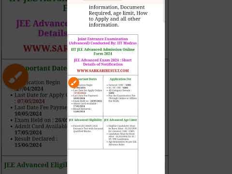 IIT JEE ADVANCED ADMIT CARD 2024#viral #shortviral #tranding #foryou #foryoupage #viralvideo #tred