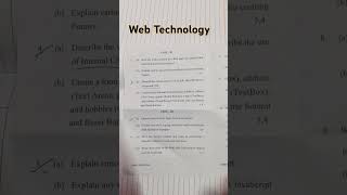 Bca 1s tsemester #webtechnology #question paper #2024-25 #panjabuniversity #examNEP