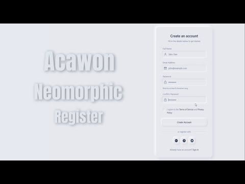 Complete Content for Minimal Register Form with Neumorphism UI Tutorial