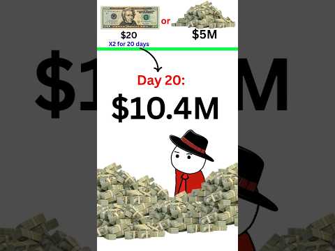 $4 Million vs $20 That Doubles Daily for 20 Days – Which Wins? #moneyfacts  #financial tricks