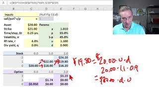 Binomial option pricing model: up/down jumps based on volatility (FRM T4-7)