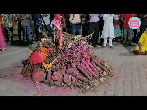 Holika dahen at shree govinddev ji jaipur, anjan goswami,  holi festival special report #fagotsav