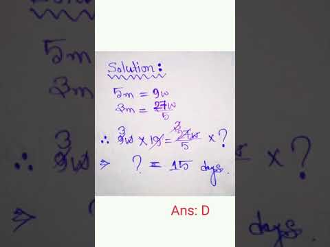 Time & Work | Important Question for Exams | #shorts