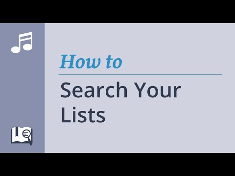 How to Search Your Lists