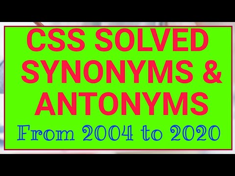 CSS SOLVED SYNONYMS AND ANTONYMS FROM 2004 TO 2020