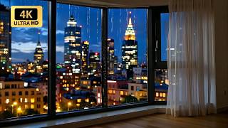 Rain on Window at Night 🌧️ Cozy Dark Room Ambience for Sleep & Study (1 Hour)