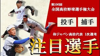 【注目選手紹介（投手・捕手編）】第106回 全国高校野球選手権大会 地方予選