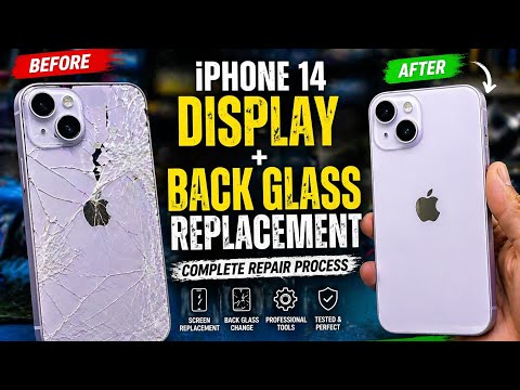 iPhone 14 Display & Back Glass Replacement 🔥 Full Repair Process | Like New Again