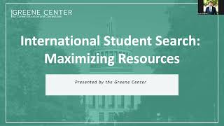 International Student Search Series: Maximizing Resources