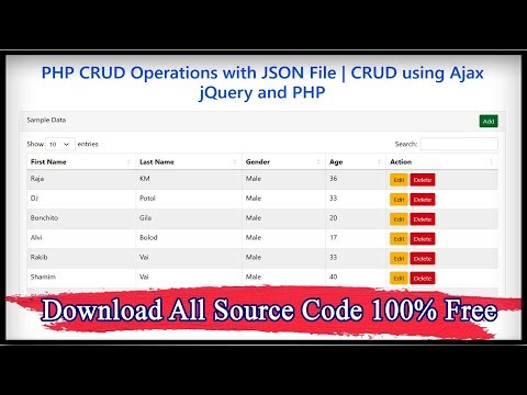PHP CRUD Operations with JSON File | CRUD using Ajax jQuery and PHP (Part-1)