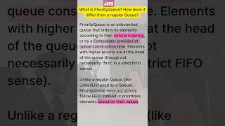 what is the Priority Queue in Java? #interviewquestions #shorts