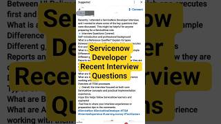 Servicenow Developer Recent Interview Questions #servicenow #skfacts
