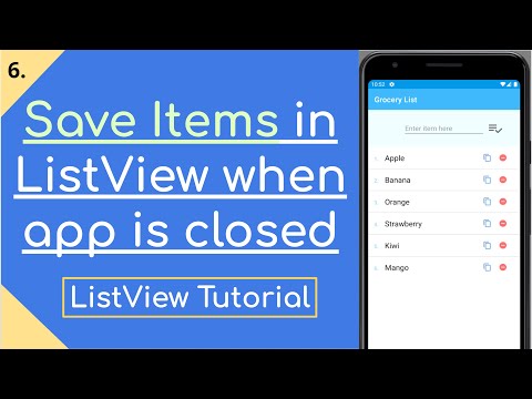 6. Save Grocery List when App is Closed | Extension