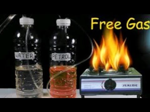 making gas from petrol and water at home( easy science experiment)