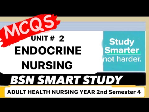 Mcqs of Endocrine Nursing | AHN year 2 Semester 3
