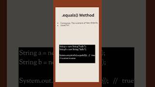 == (Double equals) vs .equals()  #javainterview
