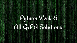 Python Week 6 All GrPa's Solutions | IITM BS Data Science | Graded Programming Assignment Solution
