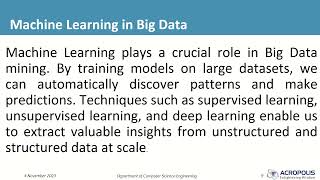 Big Data- Mining tools and techniques Presentation CS-4 By Sidhant Kumar
