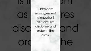 Importance of Classroom Management in Teaching. #ClassroomManagement #EffectiveTeaching